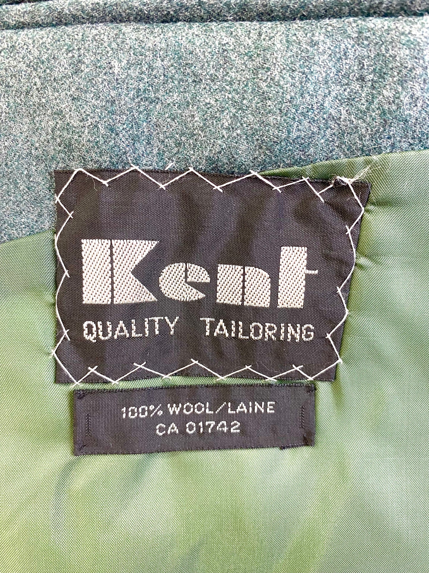 1970s Vintage Deadstock Men's Suit, Green Wool 3-Piece Suit, Kent Tailoring, NOS