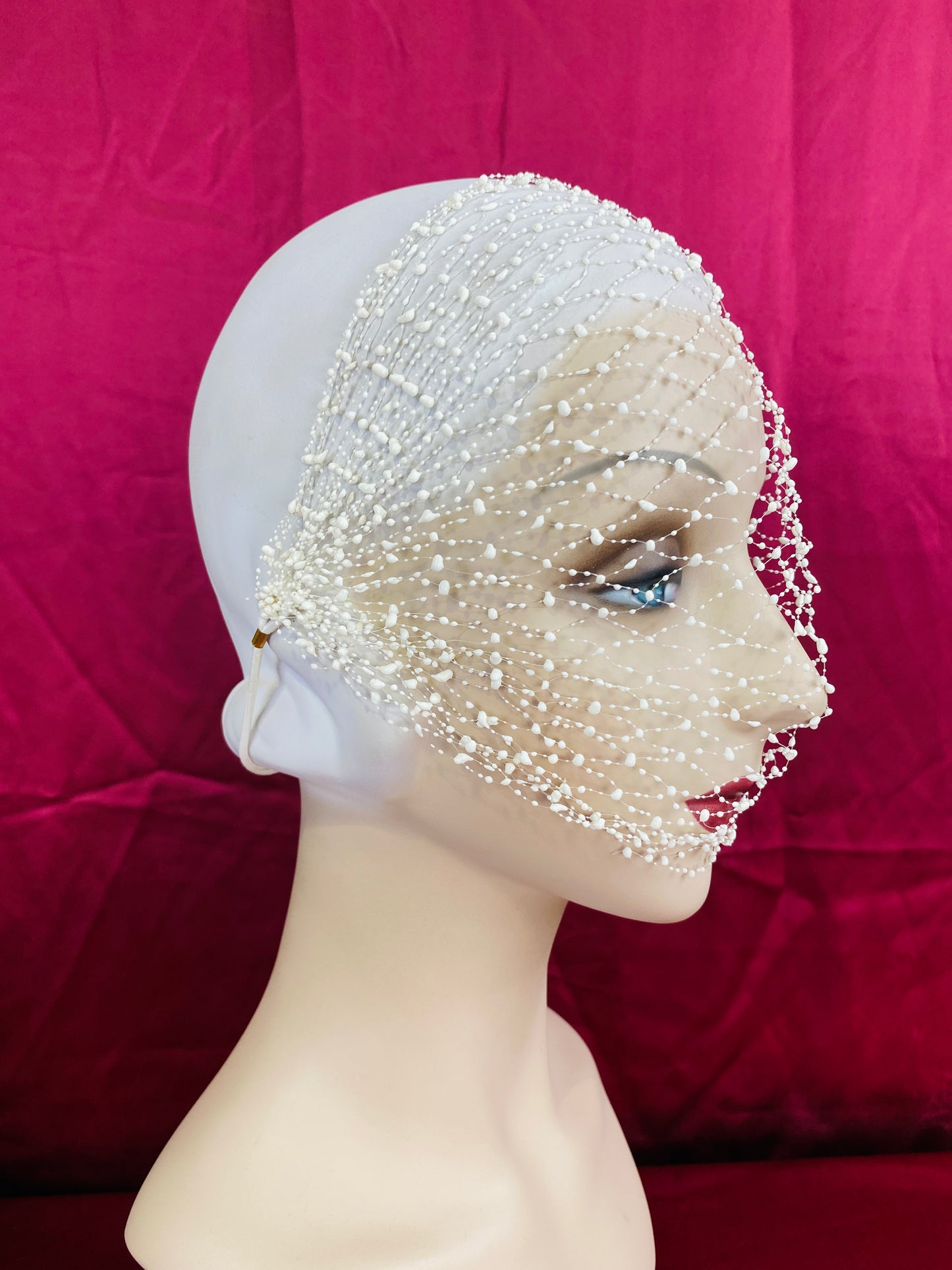 Vintage 80s Bridal Net Birdcage Veil