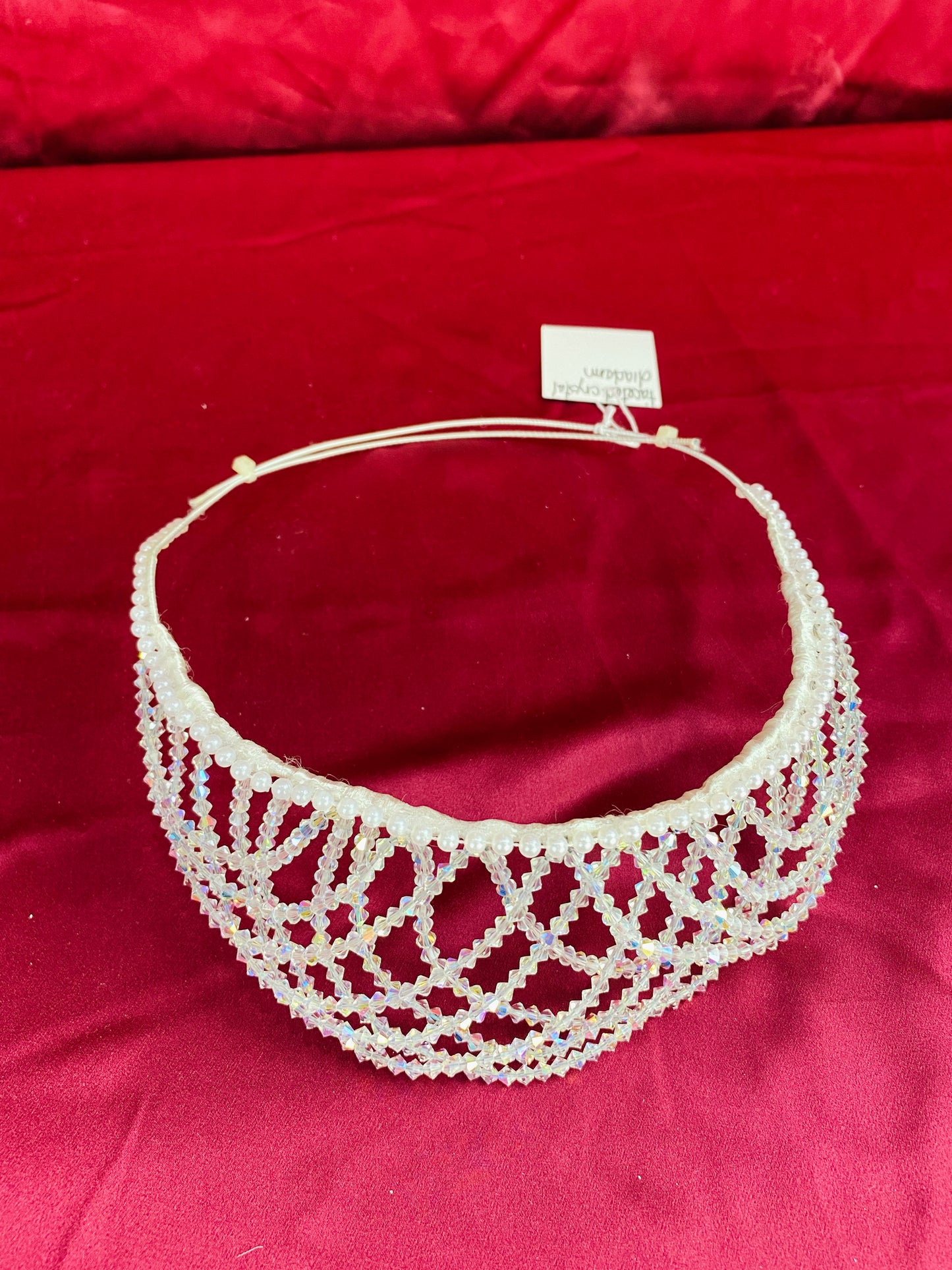 Vintage 80s/90s Crystal and Pearl Bridal Tiara