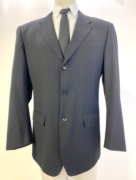 Mid-1990s Vintage Black Designer Blazer, Giorgio Armani Collezioni Classy Jacket, C42