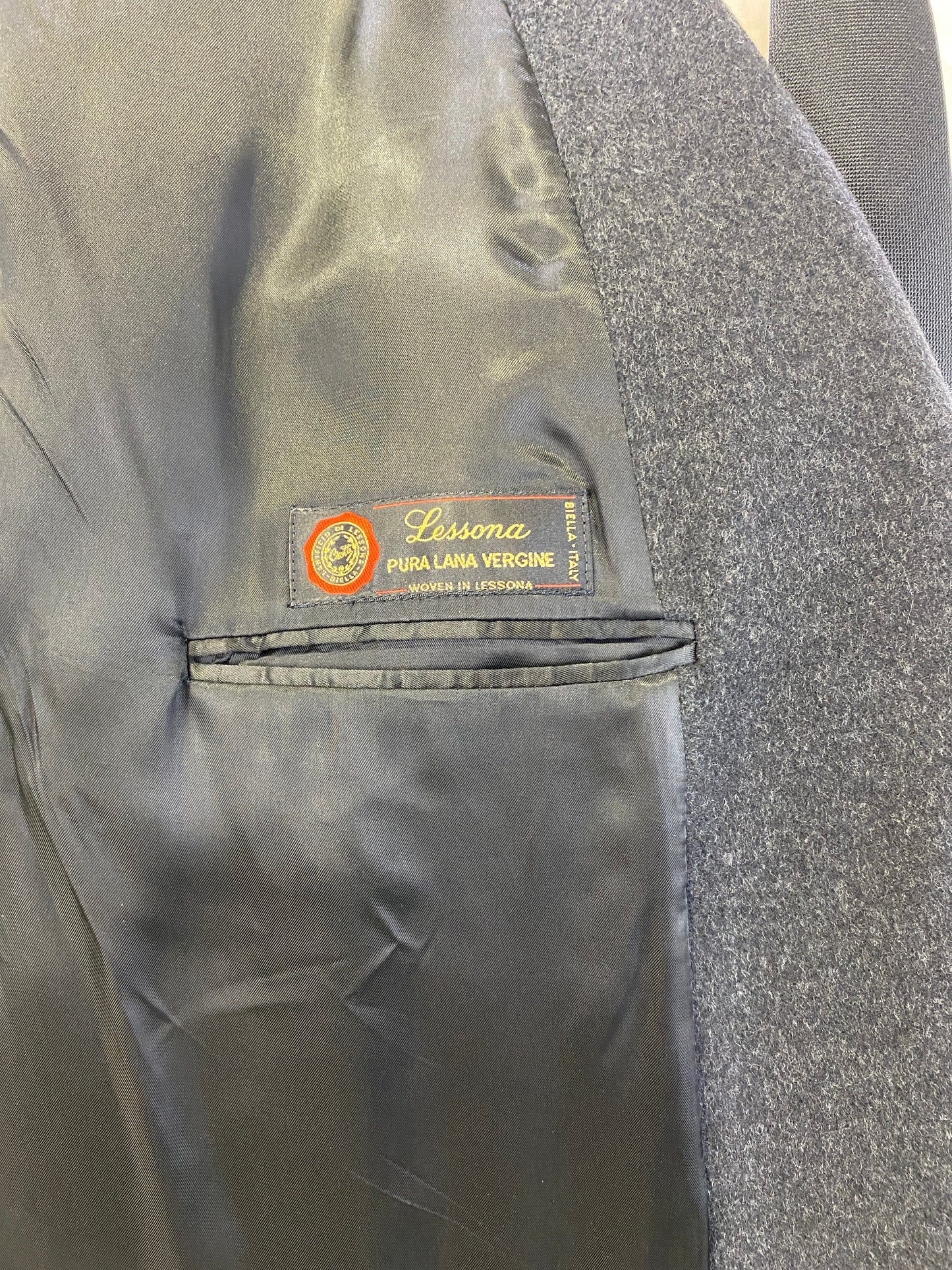 1980s Vintage Dark Grey Wool Men's Blazer, Bolgheri Jacket, C42