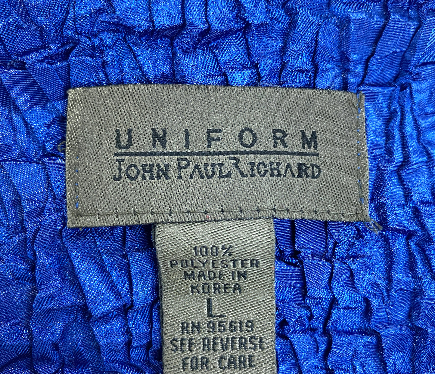 Vintage 1990s Royal Blue Stretchy Shirred Satin Sleeveless Top, L