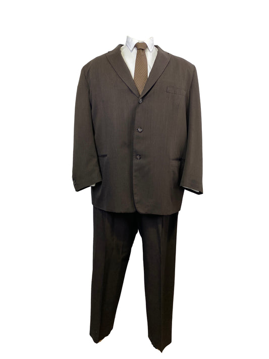 1950s Men's 2-Piece Brown Pinstripe Suit, Spencer, C52T