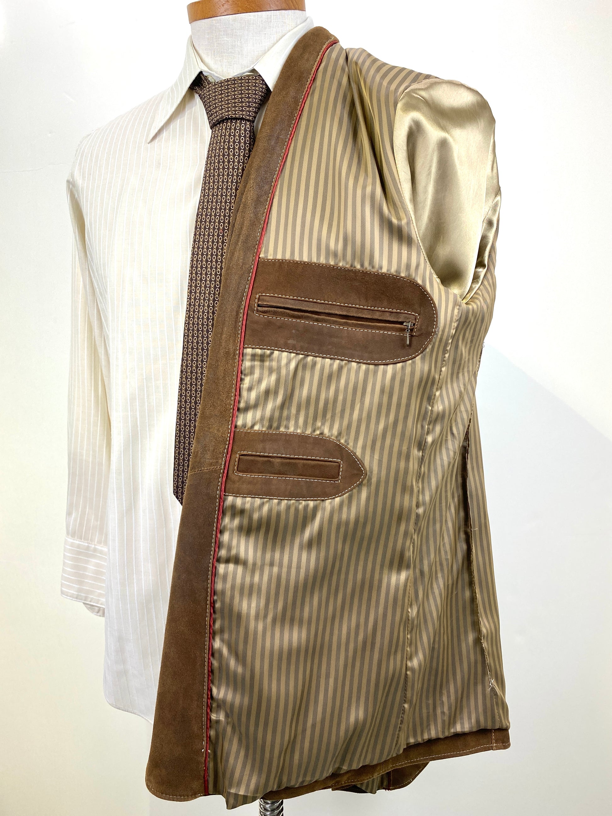 2000s Men's Brown Suede Blazer, Aquarius Jacket, C44