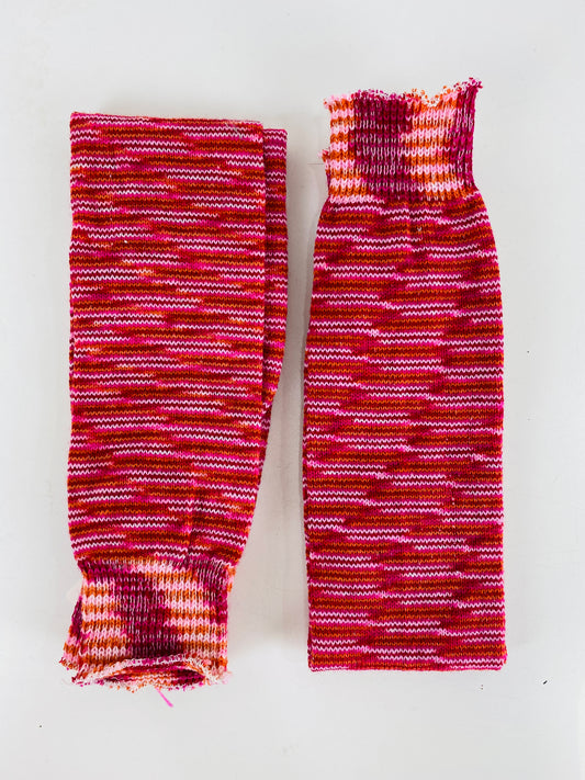 1980s Vintage Deadstock Knit Leg Warmers, Pink/ Orange Acrylic Leg Warmers, NOS