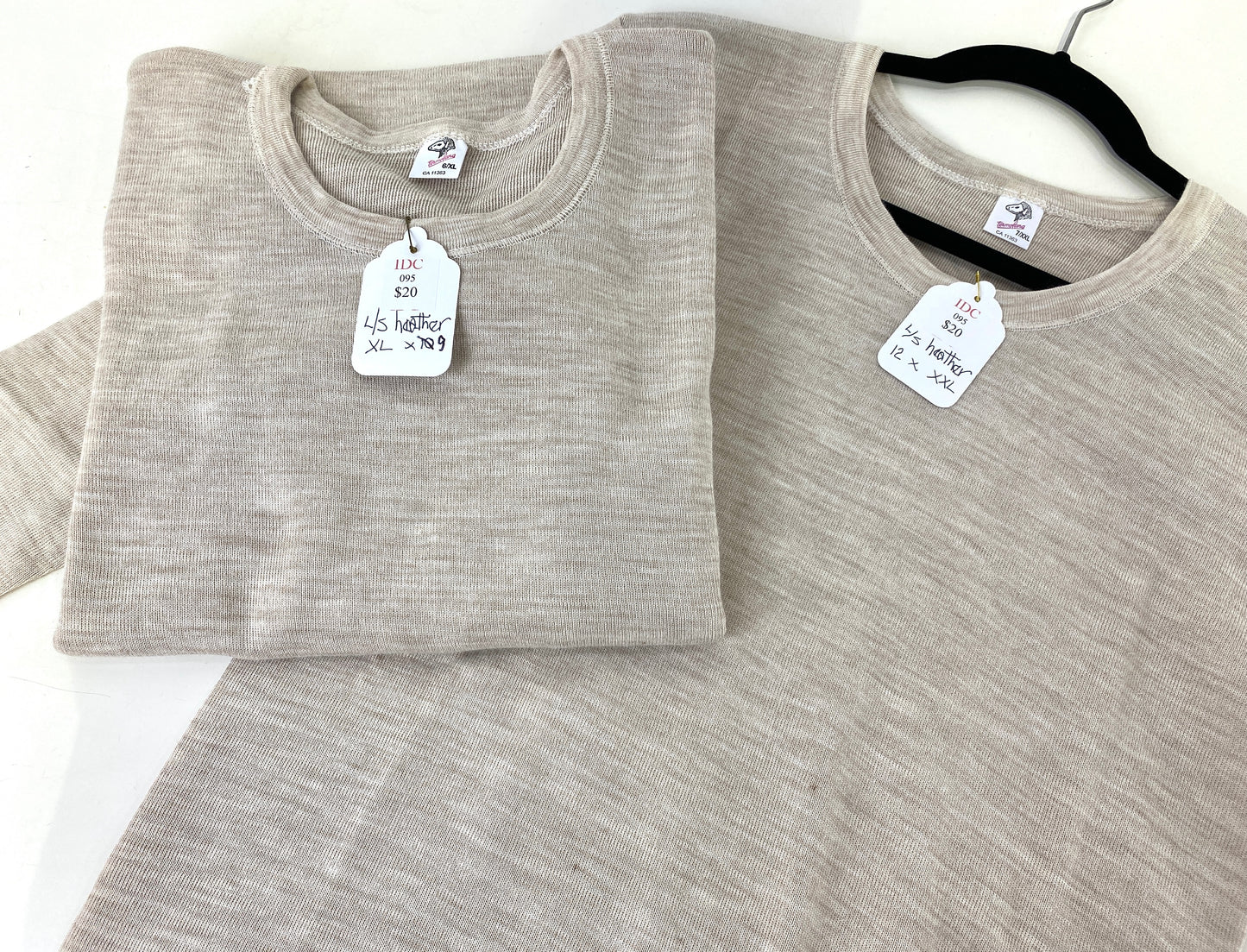 Vintage 1980s Deadstock Heather Long-Sleeve Knit T-Shirt, NOS