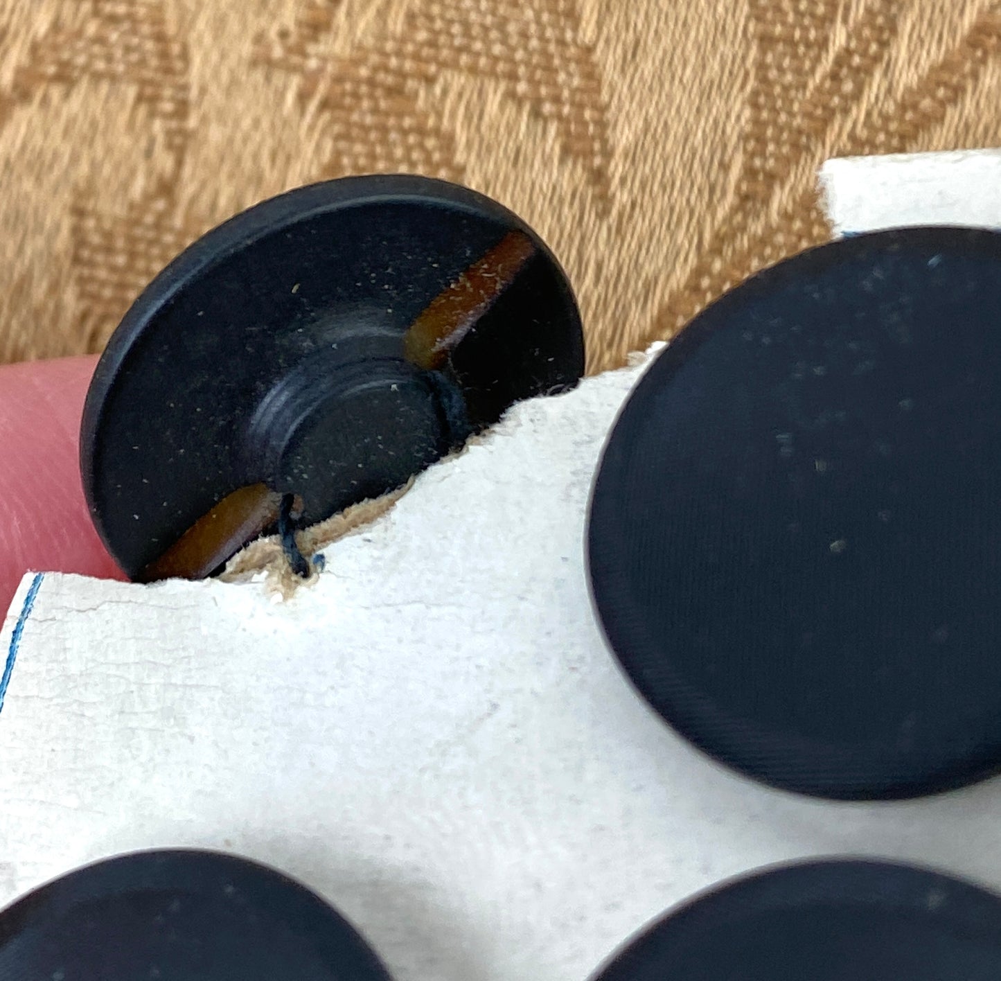 Antique Victorian Round Black Shank Buttons x24