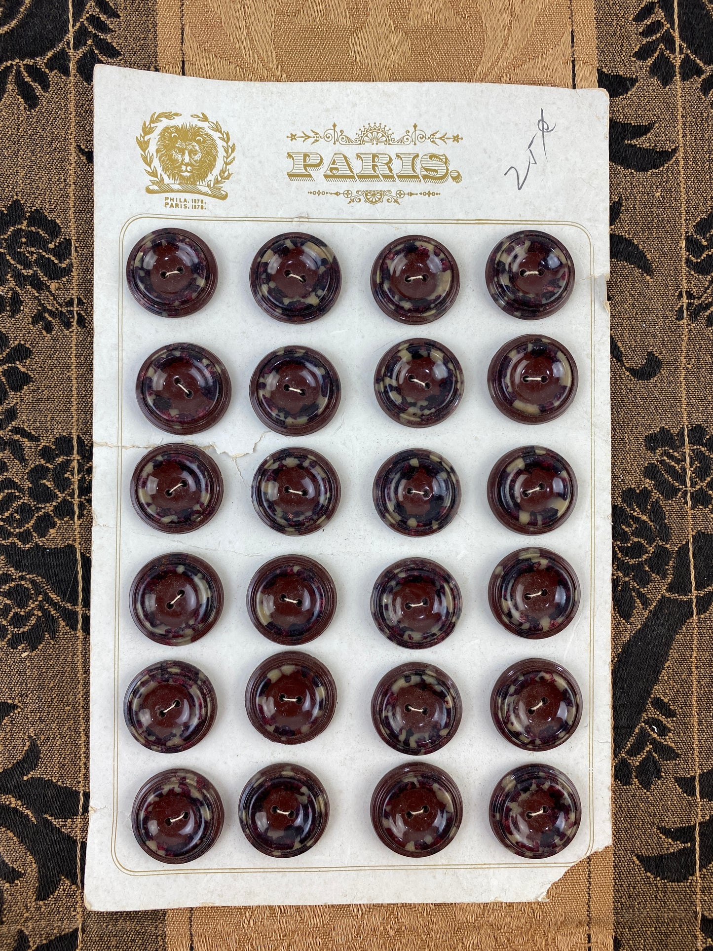 Vintage 1920s Brown Bakelite Coat Buttons, x24