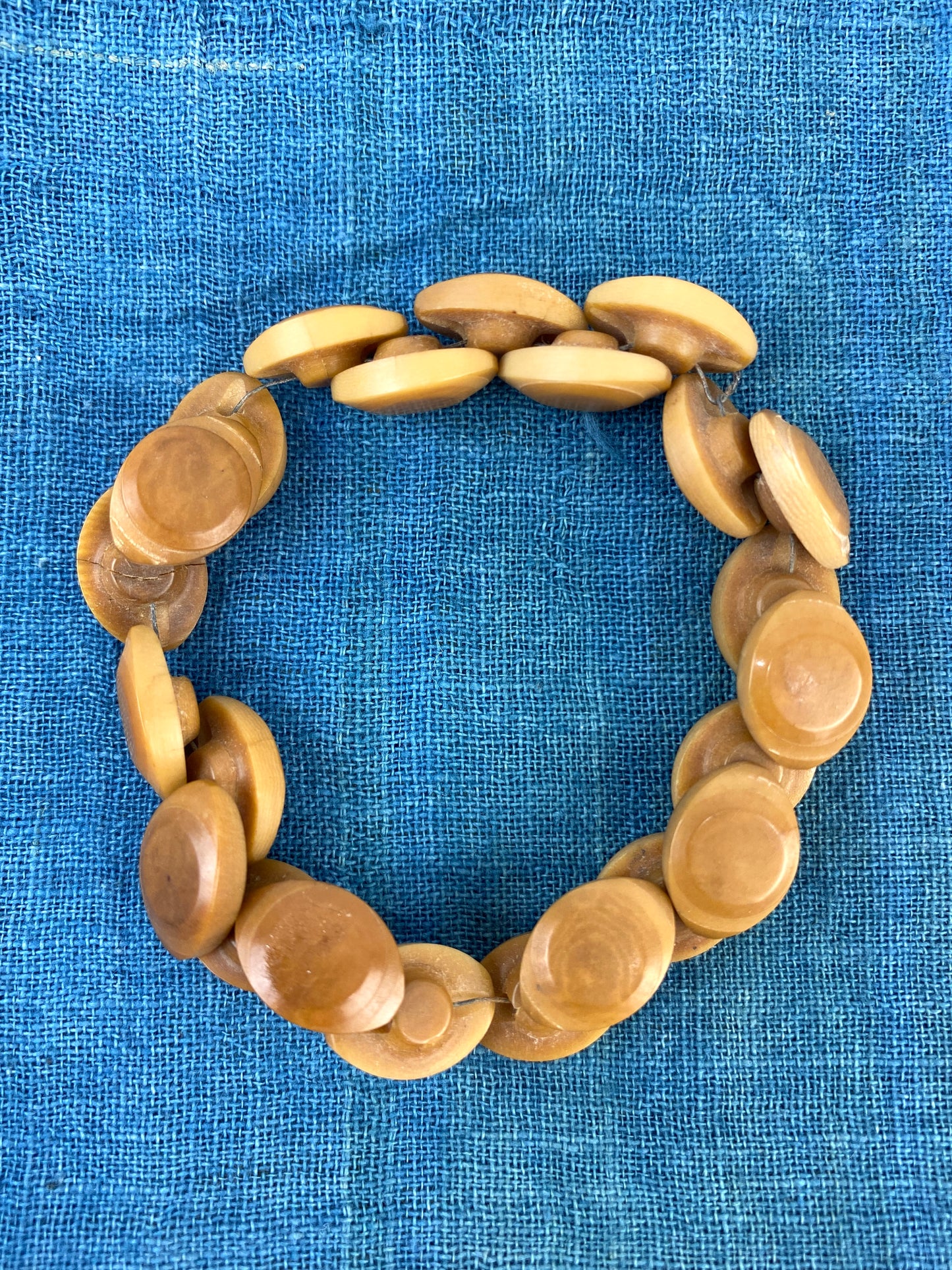 Antique Victorian Beige Oval Vegetable Ivory Shank Buttons x23