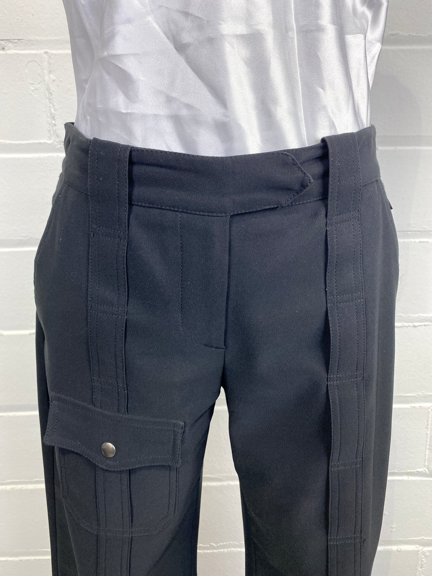 Vintage 1990s/Y2K Black Gianfranco Ferré (Ferré Jeans) Low Waist 'Cargo' Pants