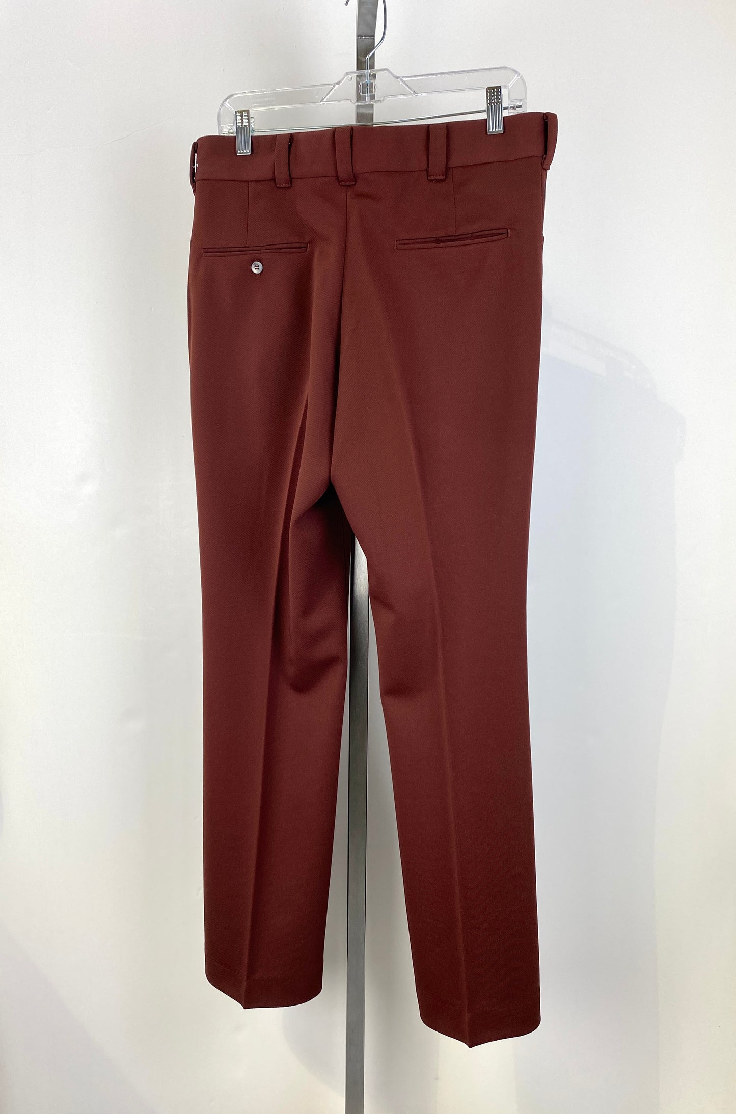 Vintage 1970s Deadstock Knit Polyester Flared Trousers, Men's Brown Lee Slacks, NOS