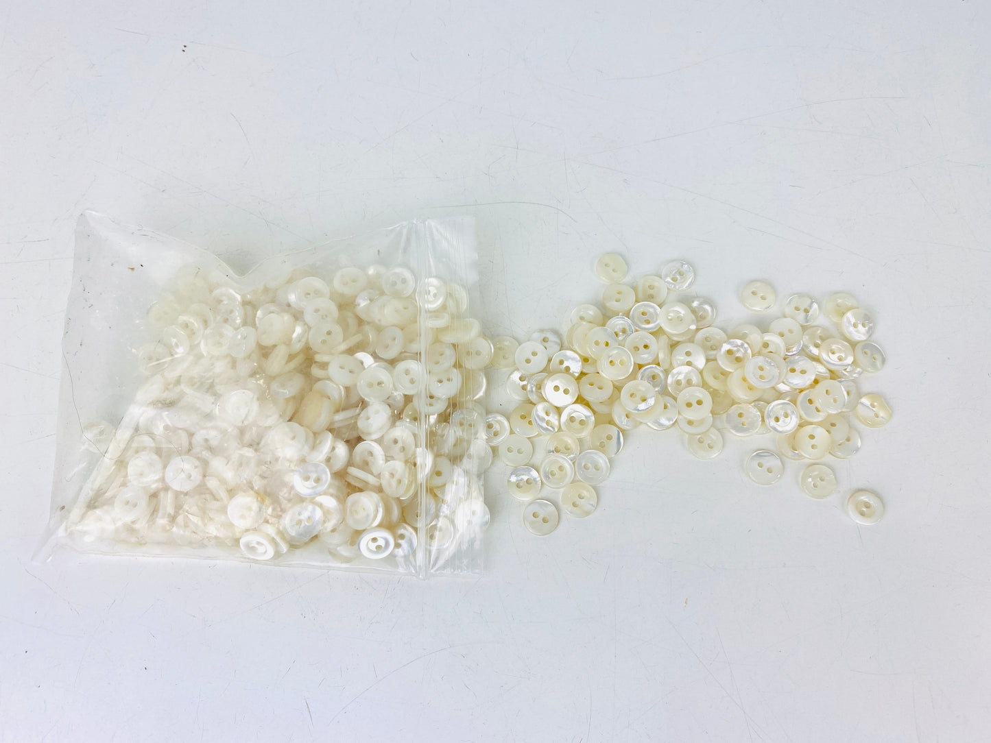 Antique Small Round Mother of Pearl Blouse Buttons