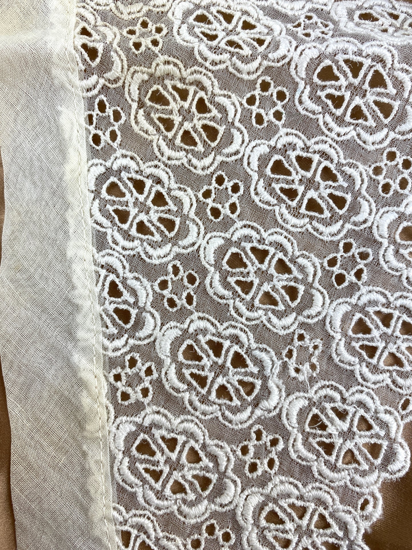 Vintage 1930s White Cotton Embroidered Collar