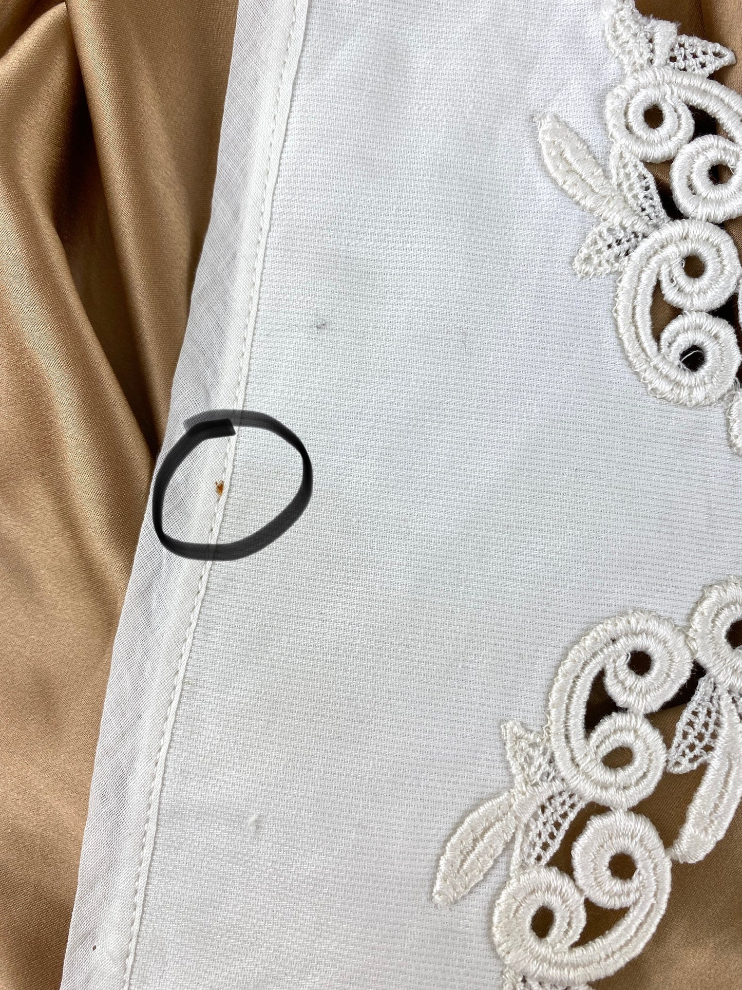 Vintage 1950s White Guipure Cotton Collar & Matching Cuffs Set, Triples