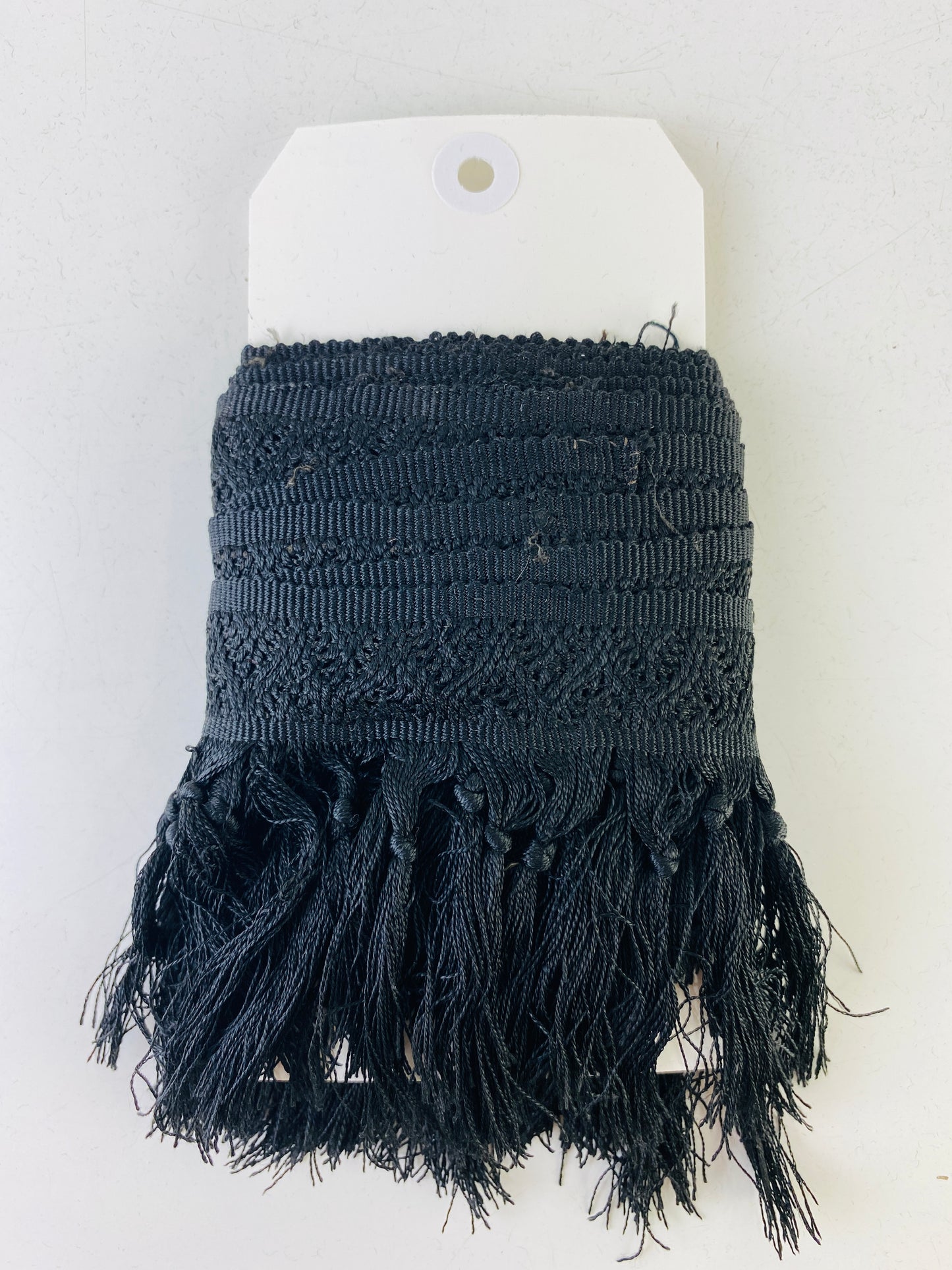 Antique Victorian Black Silk Fringe Trim, 2.5m