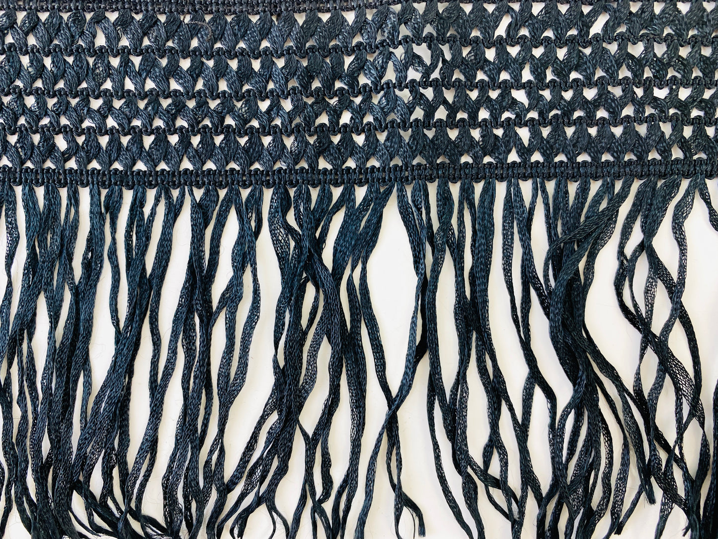 Antique Victorian Black Fringe Trim, 1.4m