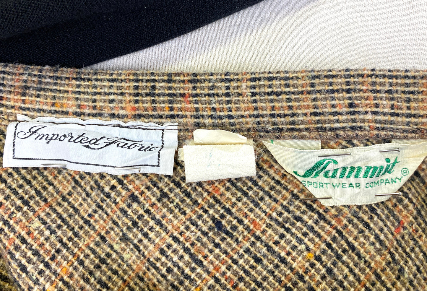 Vintage 1970s Brown/ Orange Blended Wool Midi Skirt, W31