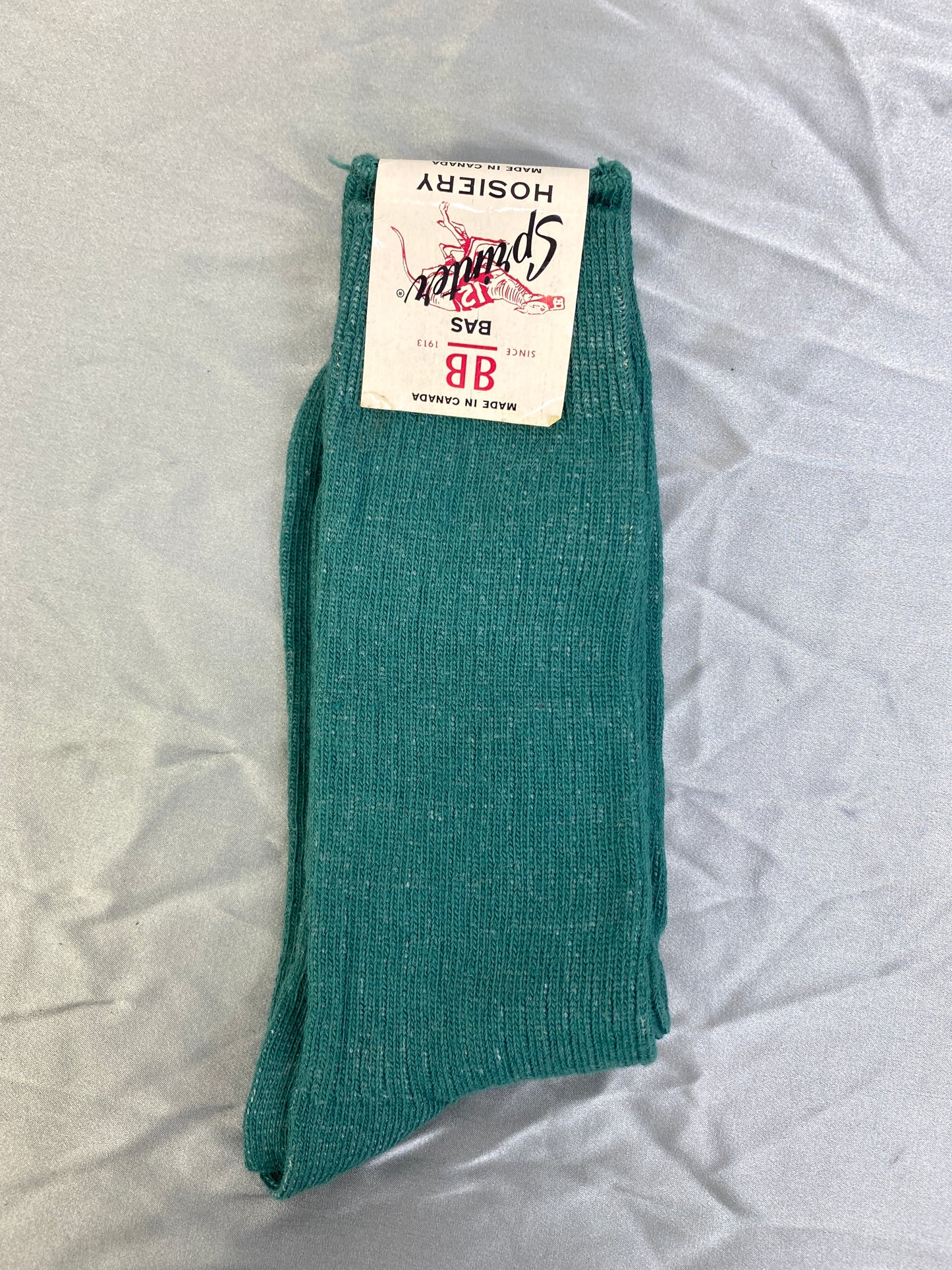 Vintage Deadstock Gold & Green Crew Socks, x3 Pairs