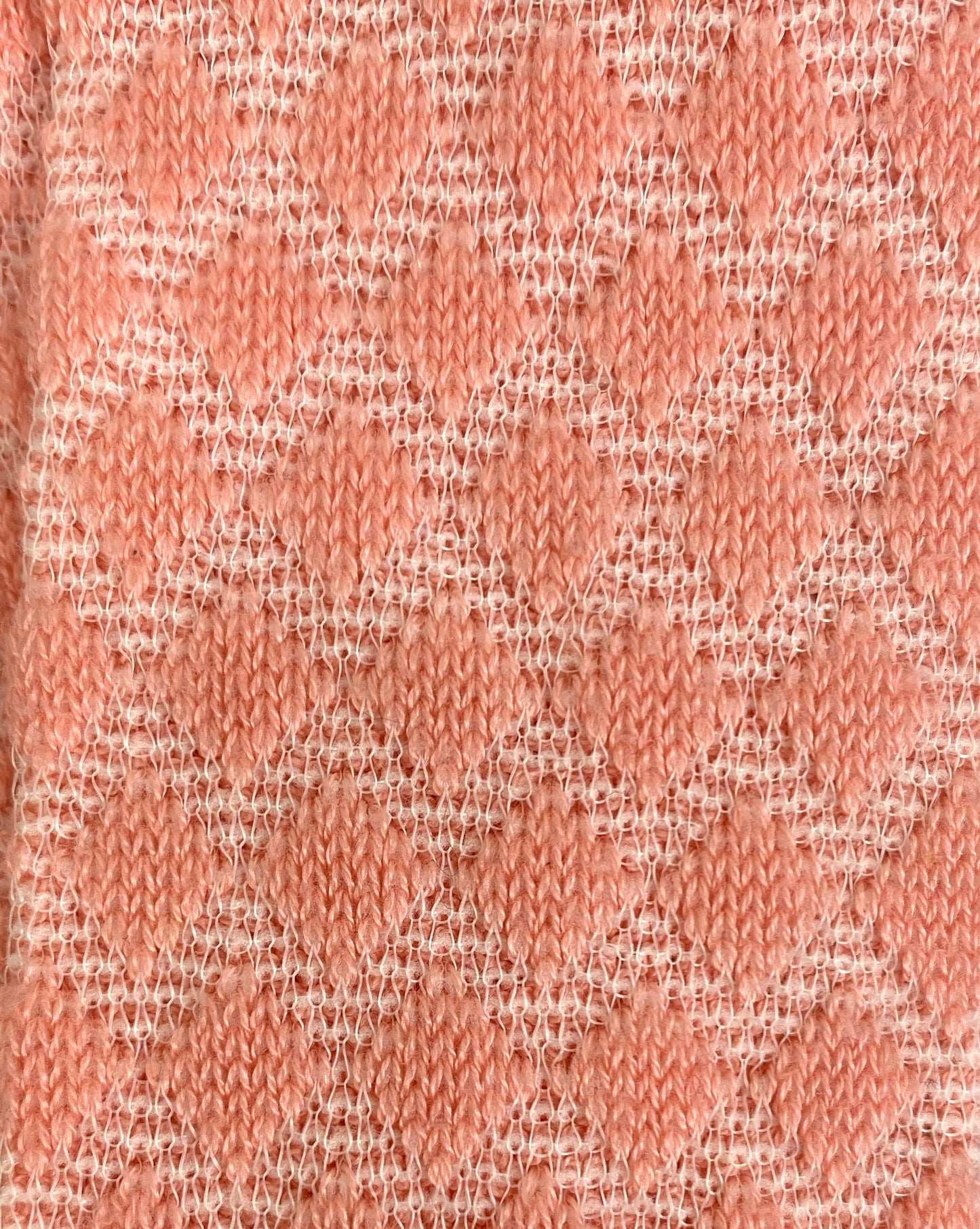 Vintage 1960s Deadstock Patterned Peach-Orange Knee Socks, x1 Pair