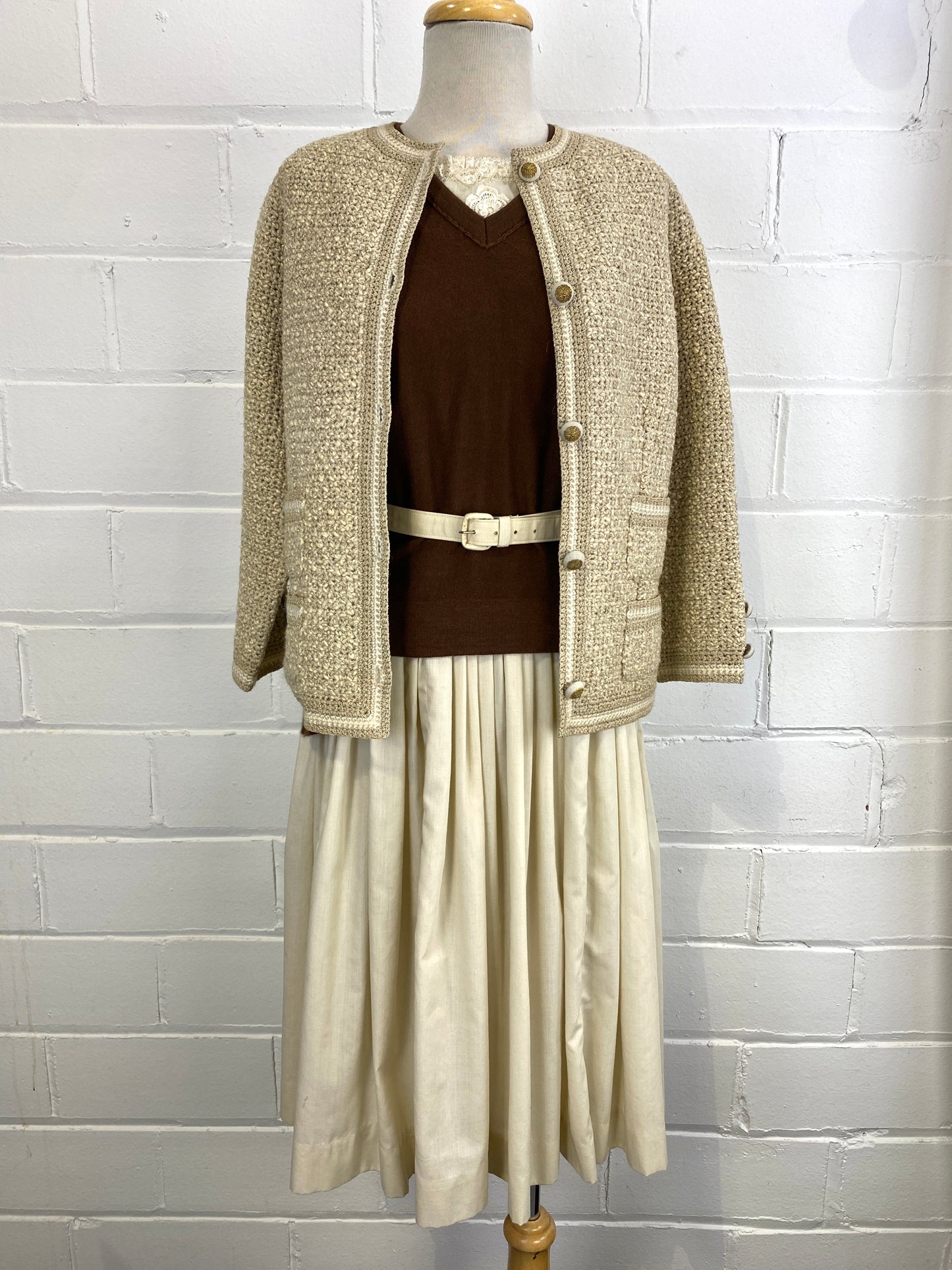1960s Deadstock Wool Skirt Suit Designer Vintage Tweed Jacket