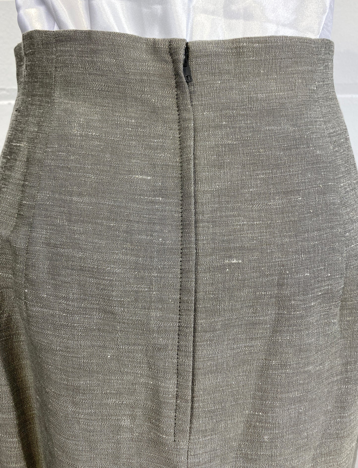 Vintage 1980s/90s Sunny Choi Grey Linen Pencil Skirt, Small