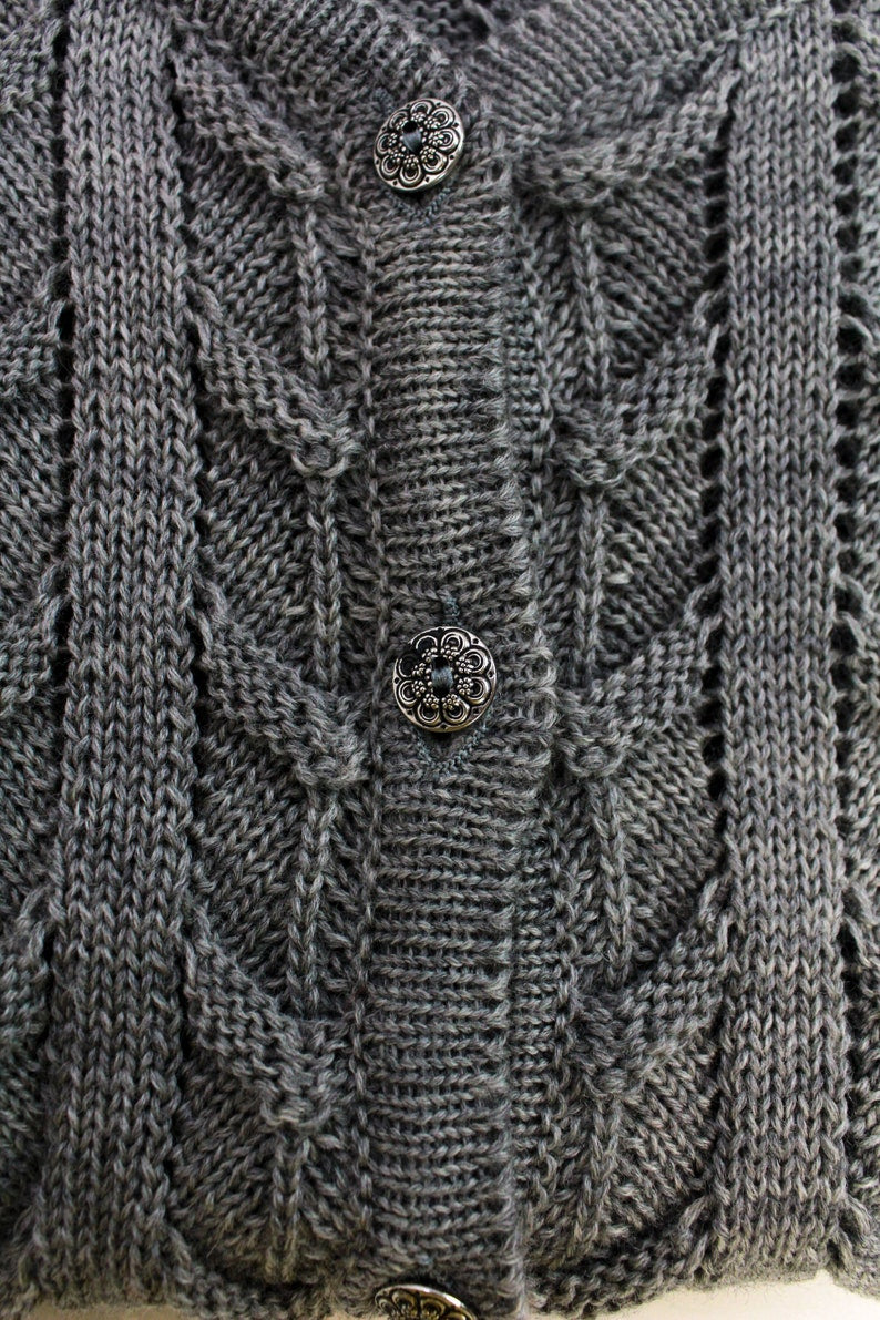 vintage austrian wool cardigan grey deadstock wool 