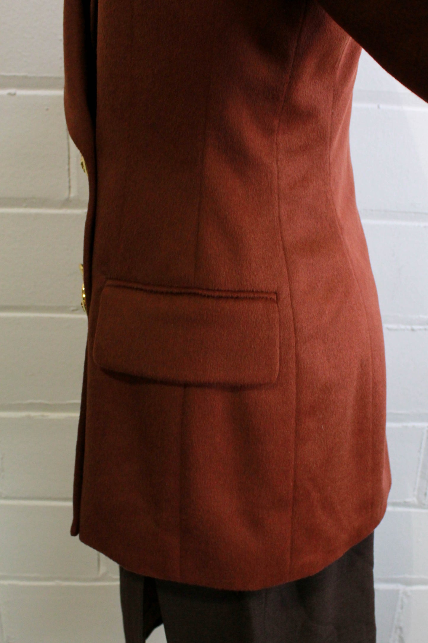 80s Escada Blazer, Small, Caramel Brown Angora and Wool
