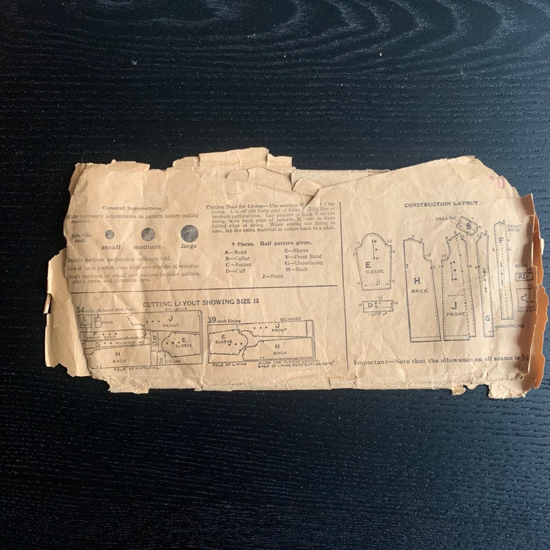 1930s girls coat sewing pattern excella e2770