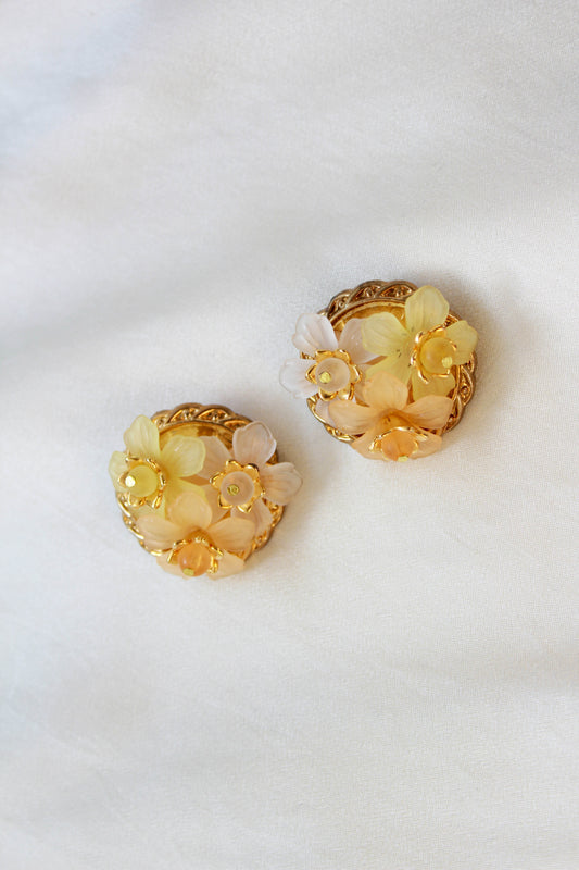 Vintage Flower Cluster Earrings