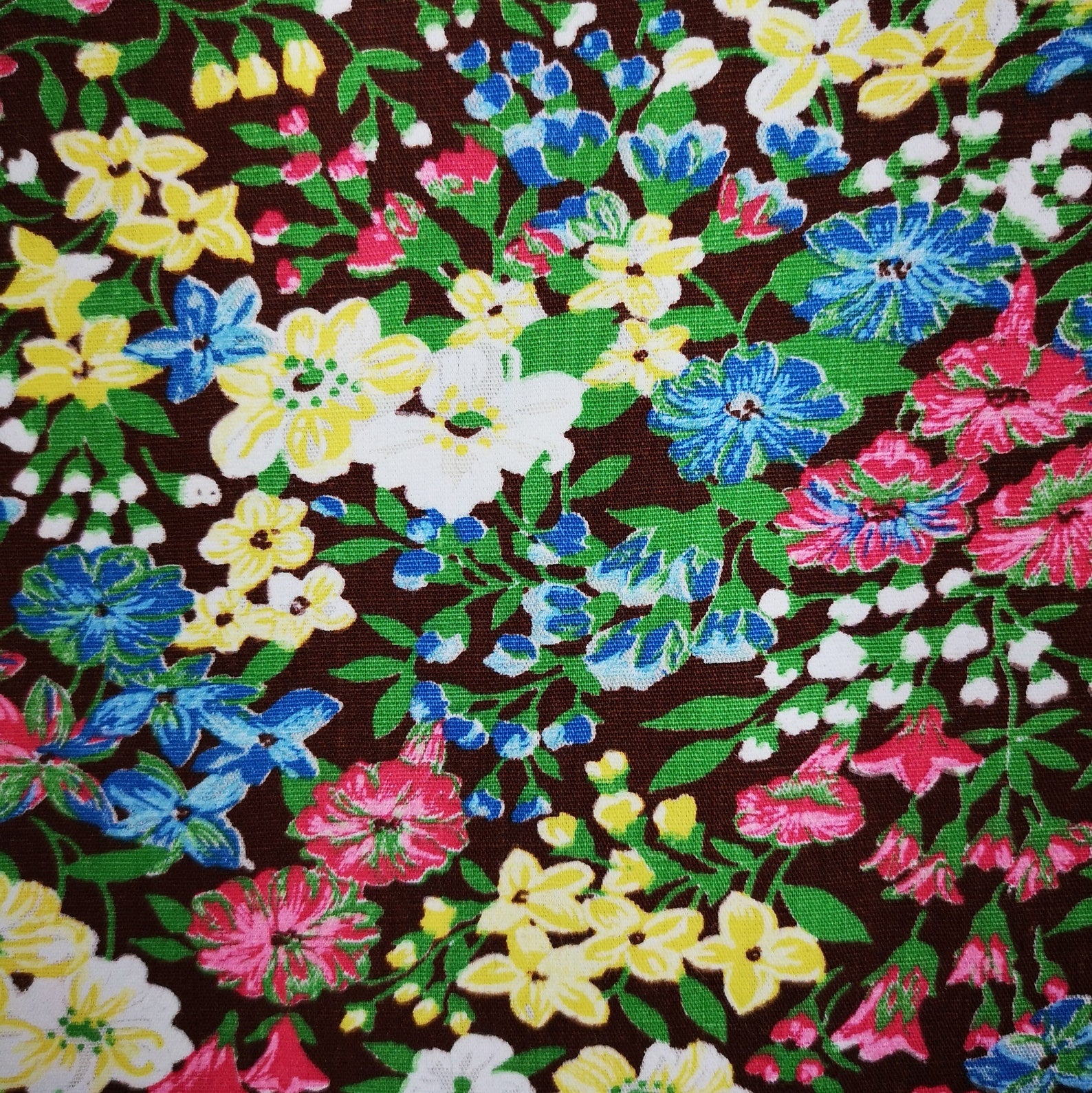 Vintage 1940s Brown Floral Cotton Fabric, 4.5 Yards – Ian Drummond Vintage