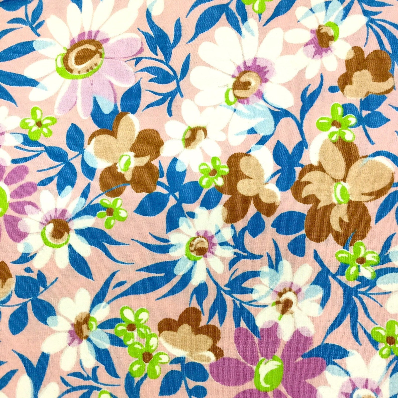 Vintage 50s Pink Floral Daisy Print Cotton Fabric, 4+ yrd Ian Drummond Vintage Vintage 50s Pink Floral Daisy Print Cotton Fabric, 4+ yrd Ian Drummond Vintage