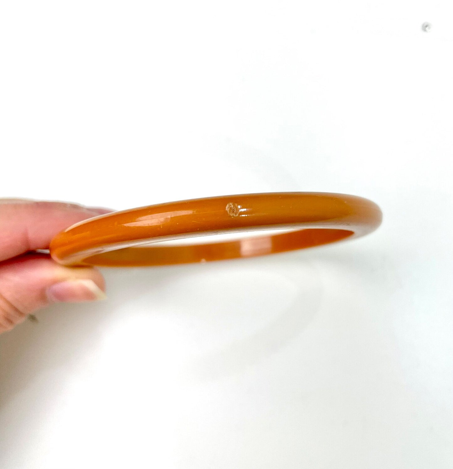 1930s Bakelite Bangle, Orange/Caramel Early Plastic Spacer Bracelet, Vintage Art Deco 30s Bangle, Jewelry