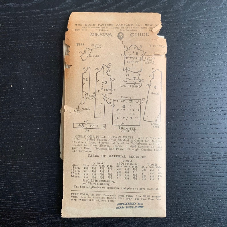 1920s girls slip over dress sewing pattern ladies home journal 5515