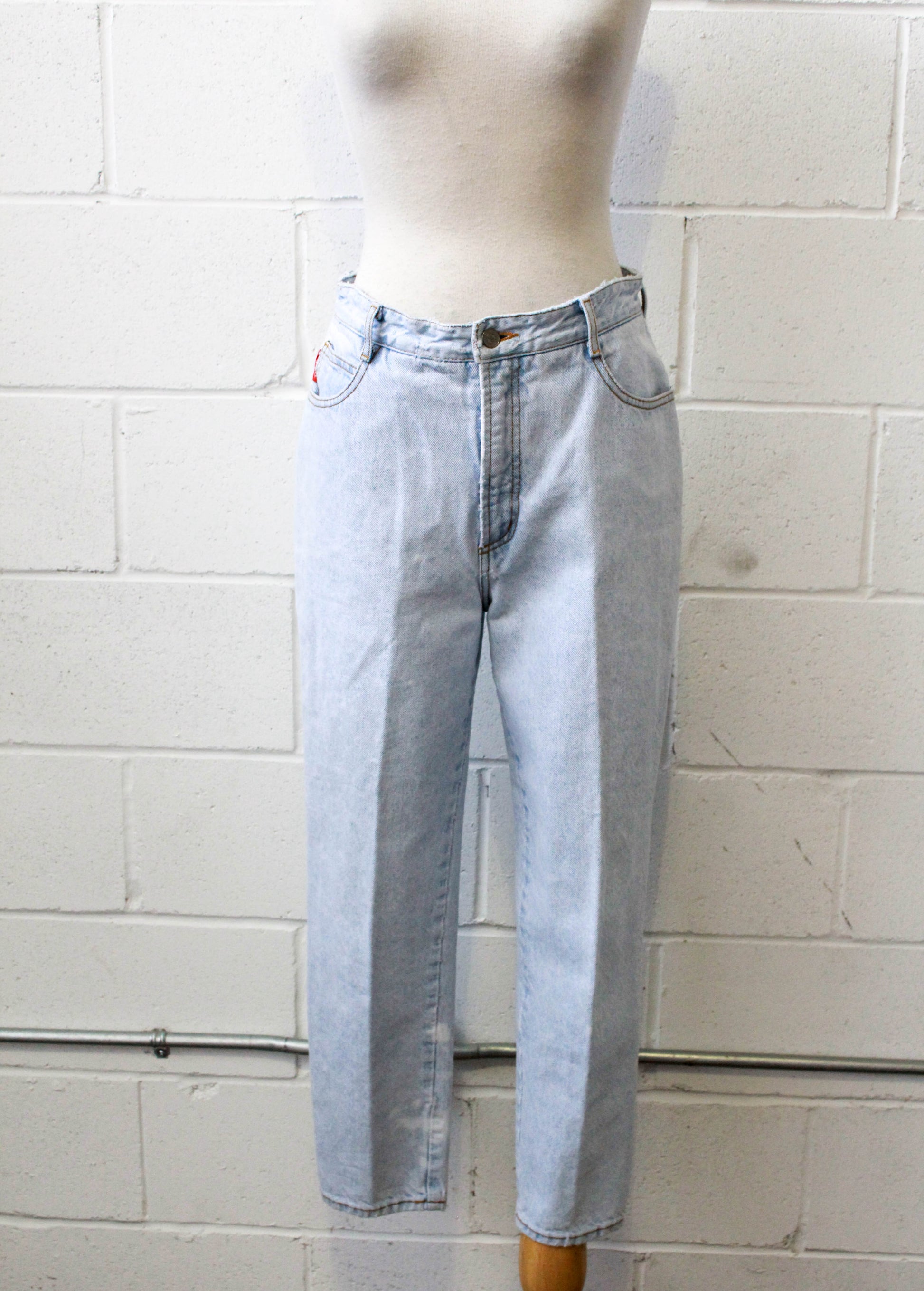 Vintage 80s/90s Light Wash Distressed Denim Bongo Jeans, Waist 30"