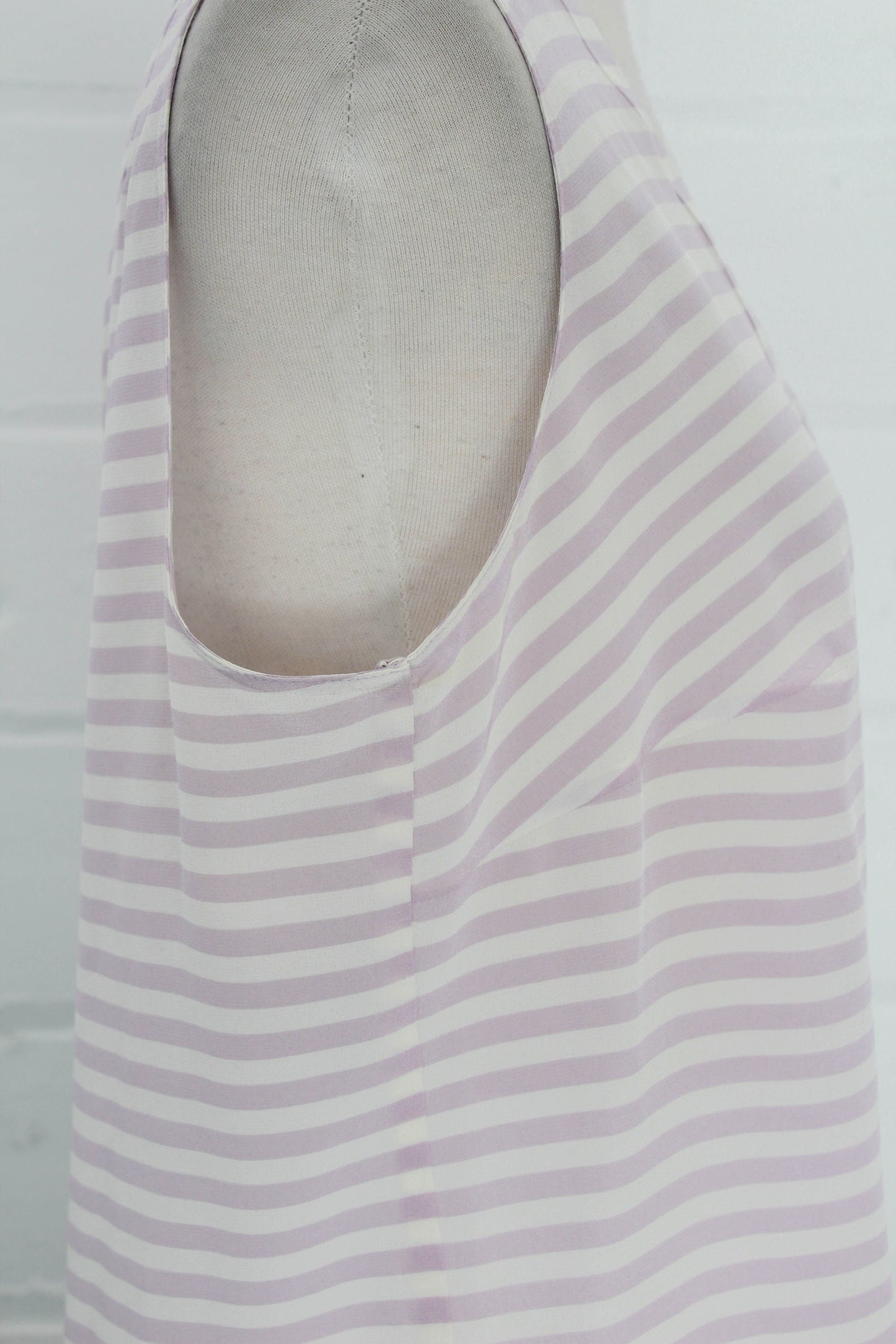 Silk Akris Punto Lilac Striped Tank Top, Large