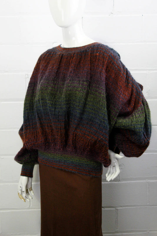 80s Vintage Missoni Mohair Sweater Oversized Sleeves