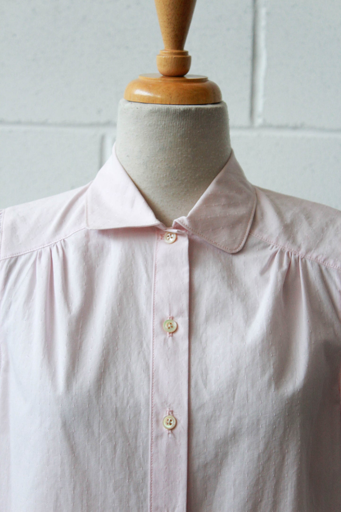 Pale Pink Puff Sleeve Shirt, Small