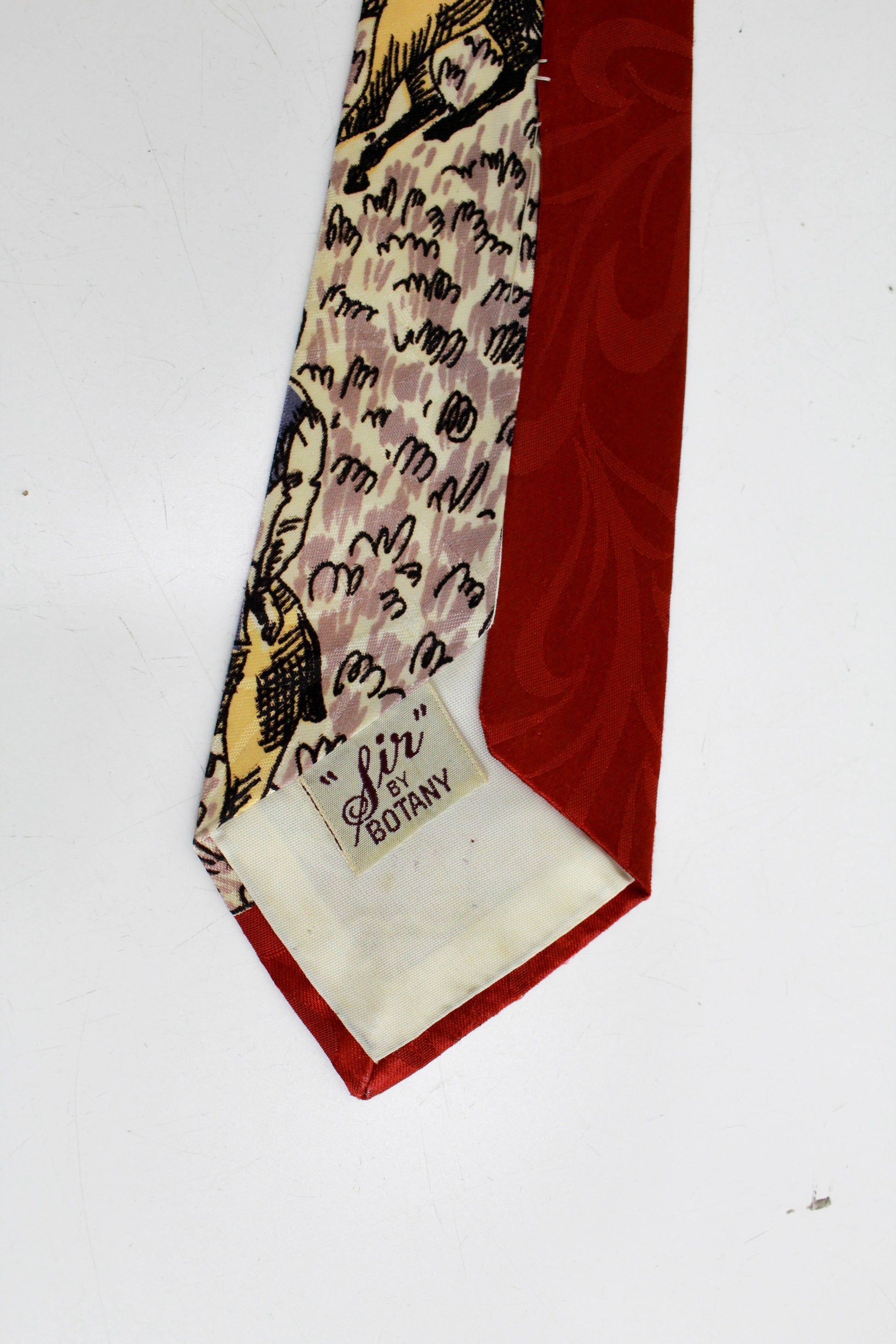 1940s degas at the races painting necktie, rayon bold look swing tie