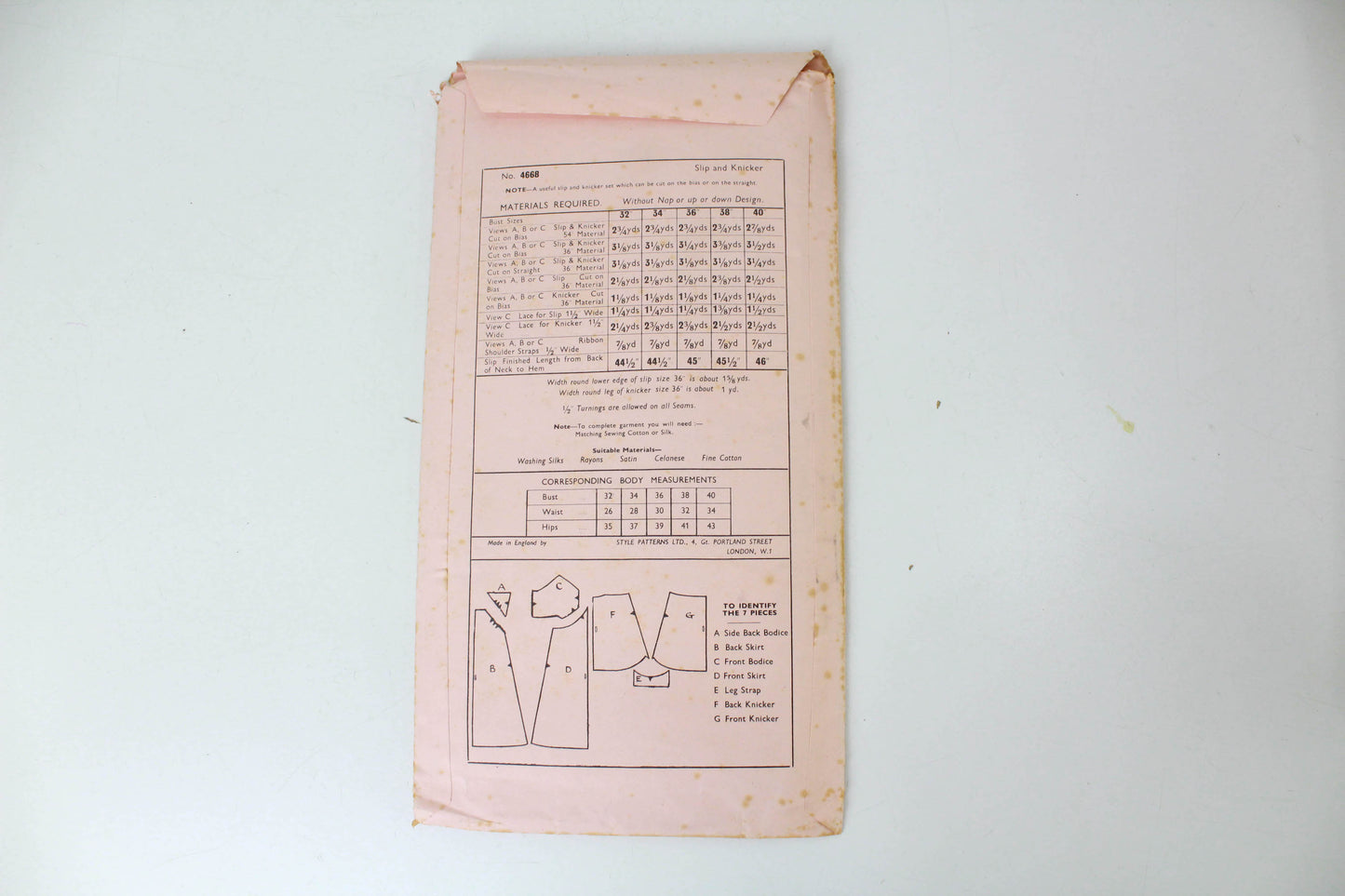 1940s slip dress and knicker sewing pattern style 4668 vintage lingerie