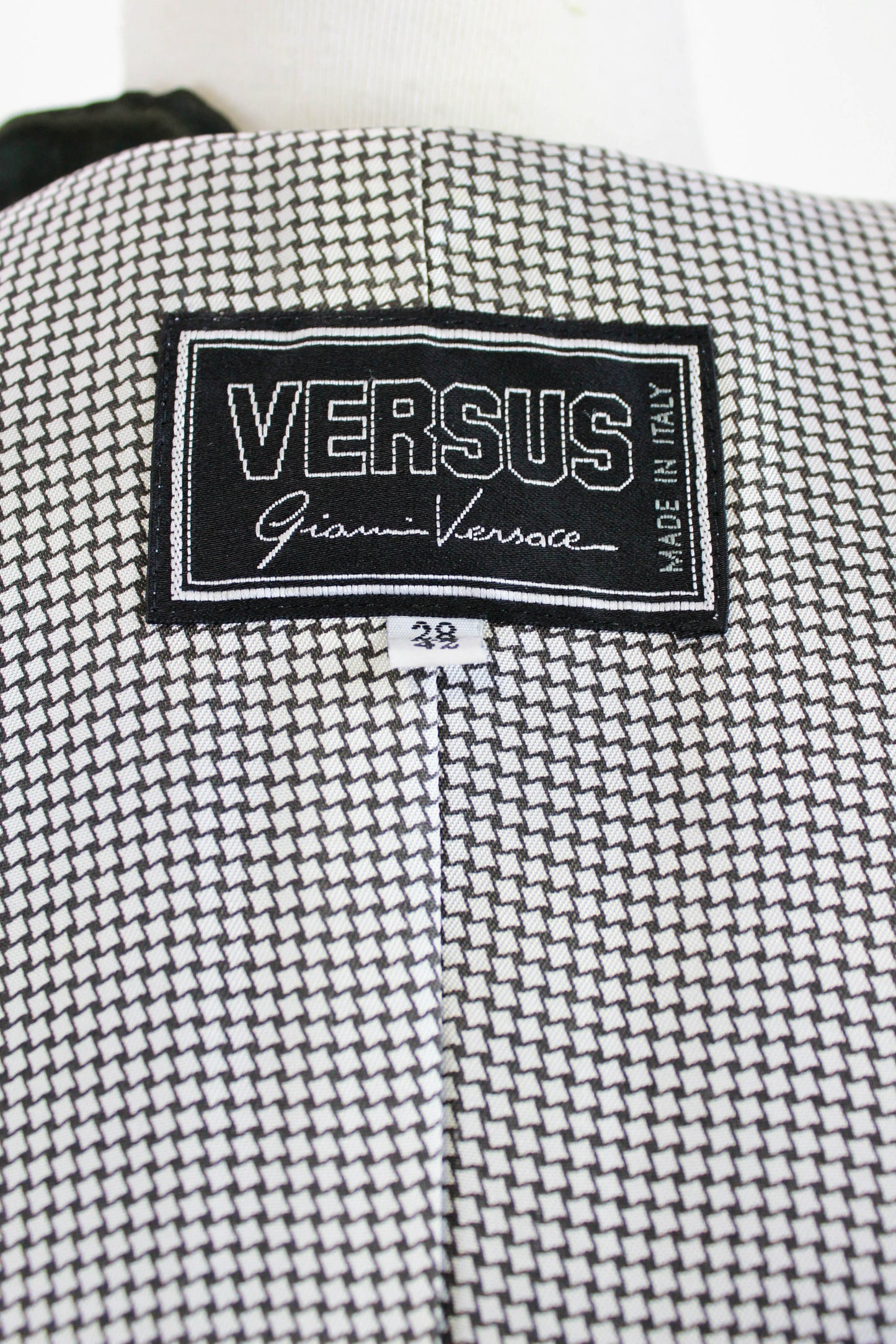 90s Vintage Versus Versace Dark Green Metallic Double Breasted Blazer