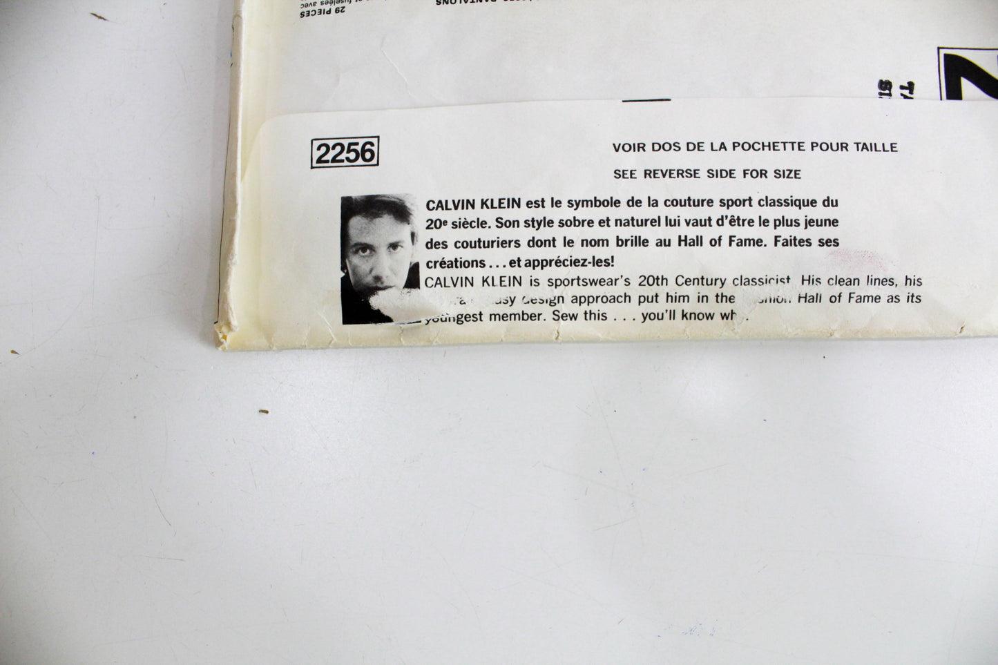 1970s Vogue American Designer 2256 Calvin Klein Sewing Pattern, UNCUT, Men's Pants Waist 34, FF Complete