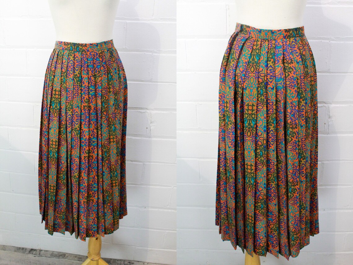 80s Vintage Yves Saint Laurent Rive Gauche Wool Challis Skirt Suit
