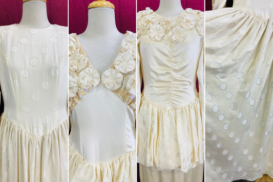 vintage 80s embellished silk bridal gowns