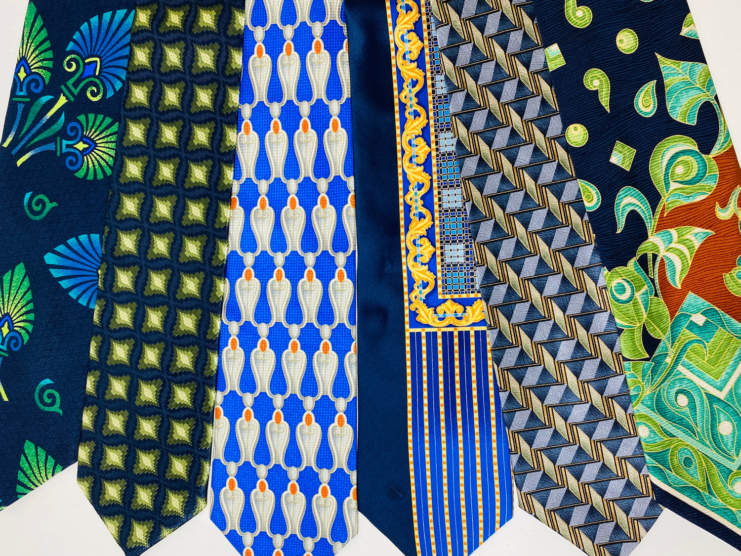 Vintage mens neckties bold printed 1990s neckties