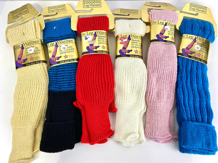 Cotton Leg Warmers for Women Red 1 Pair Knitted Retro