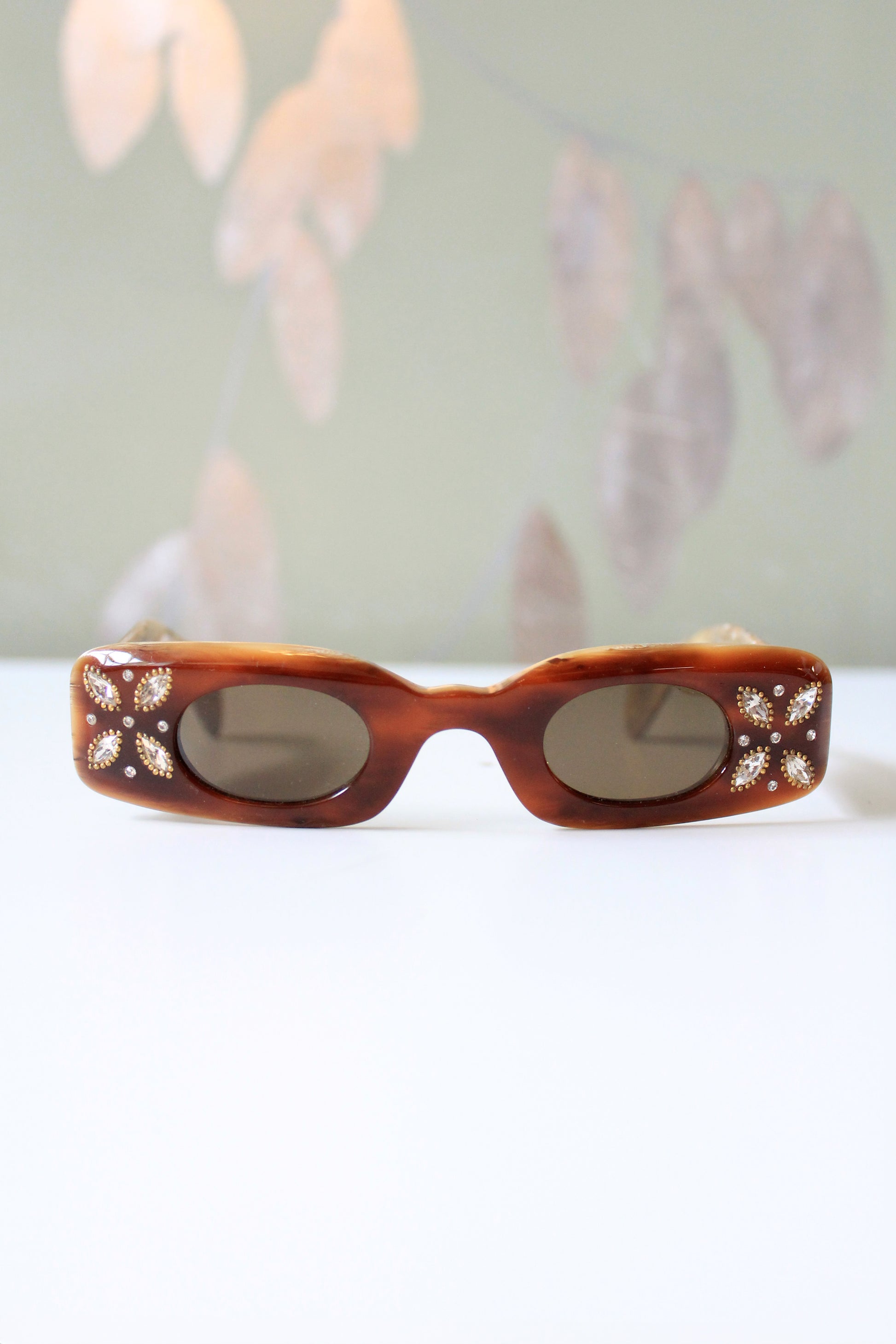 1990s Rhinestone Stars Brown Harry Lary's Sunglasses