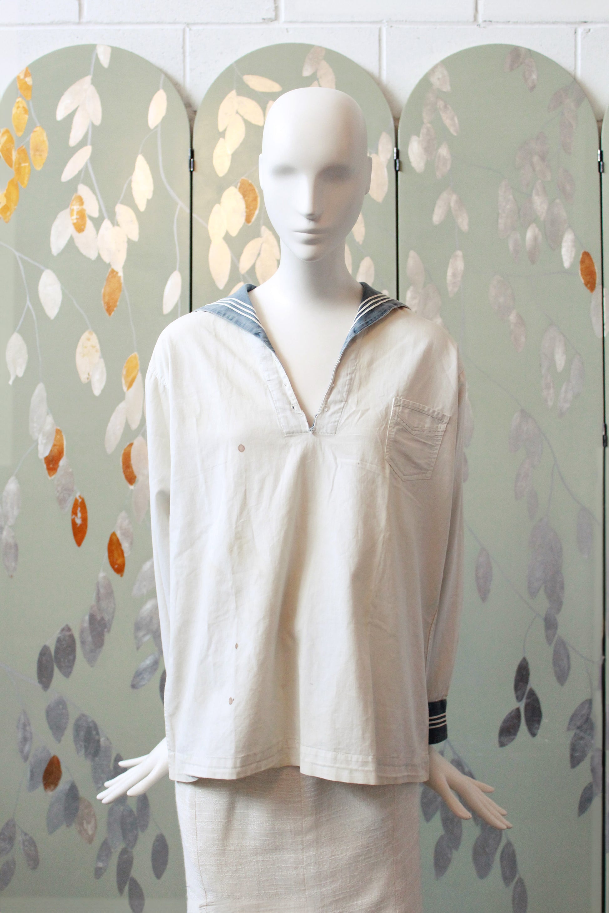 RARE 1920's Signed Sailor Uniform Top From Bishop Strachan Girls School, M/L 