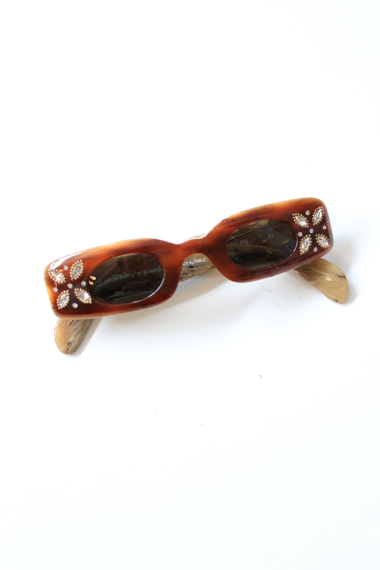1990s Rhinestone Stars Brown Harry Lary's Sunglasses