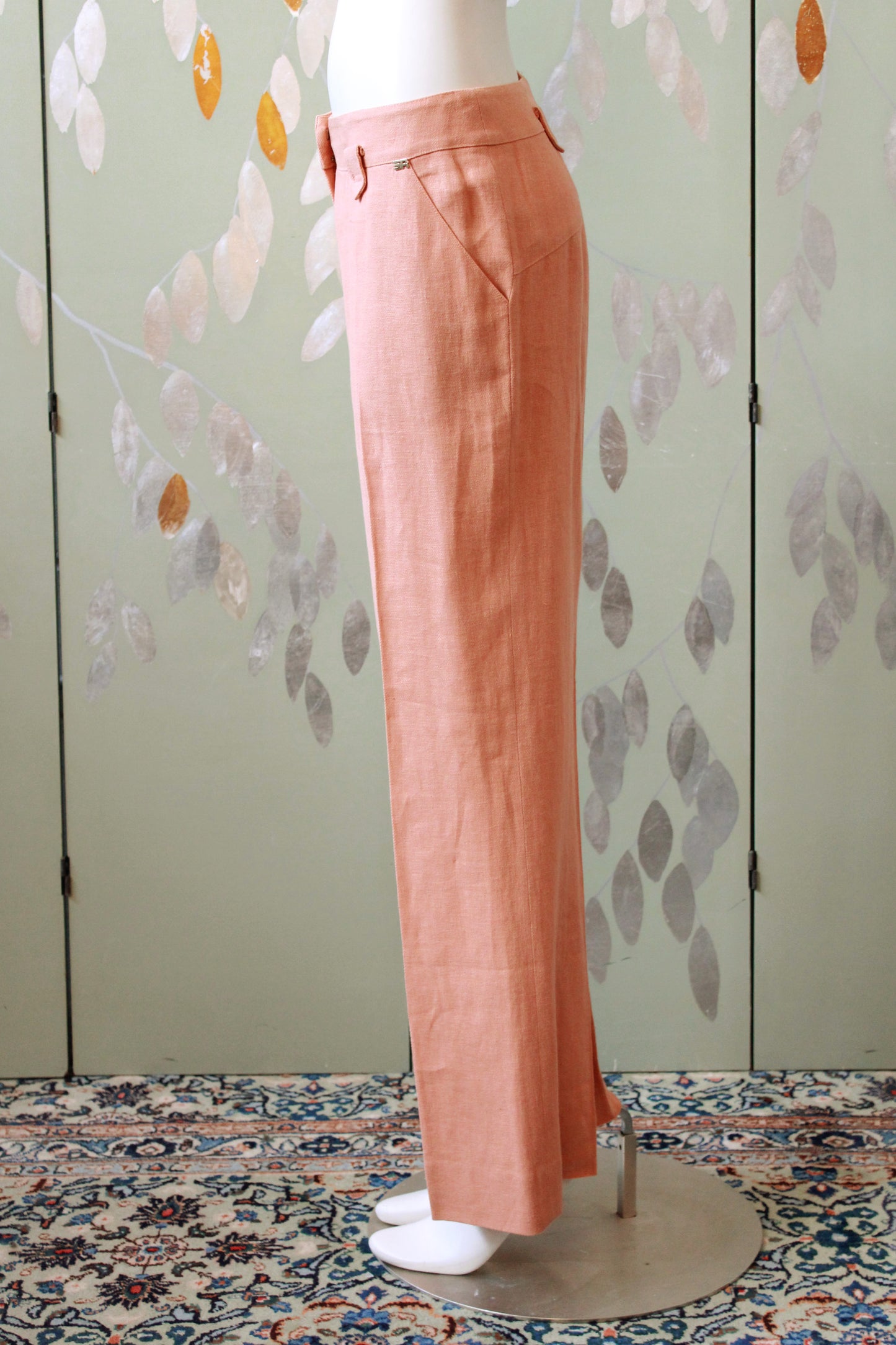 1990s Sonia Rykiel Peach Pant Suit Set, Medium 