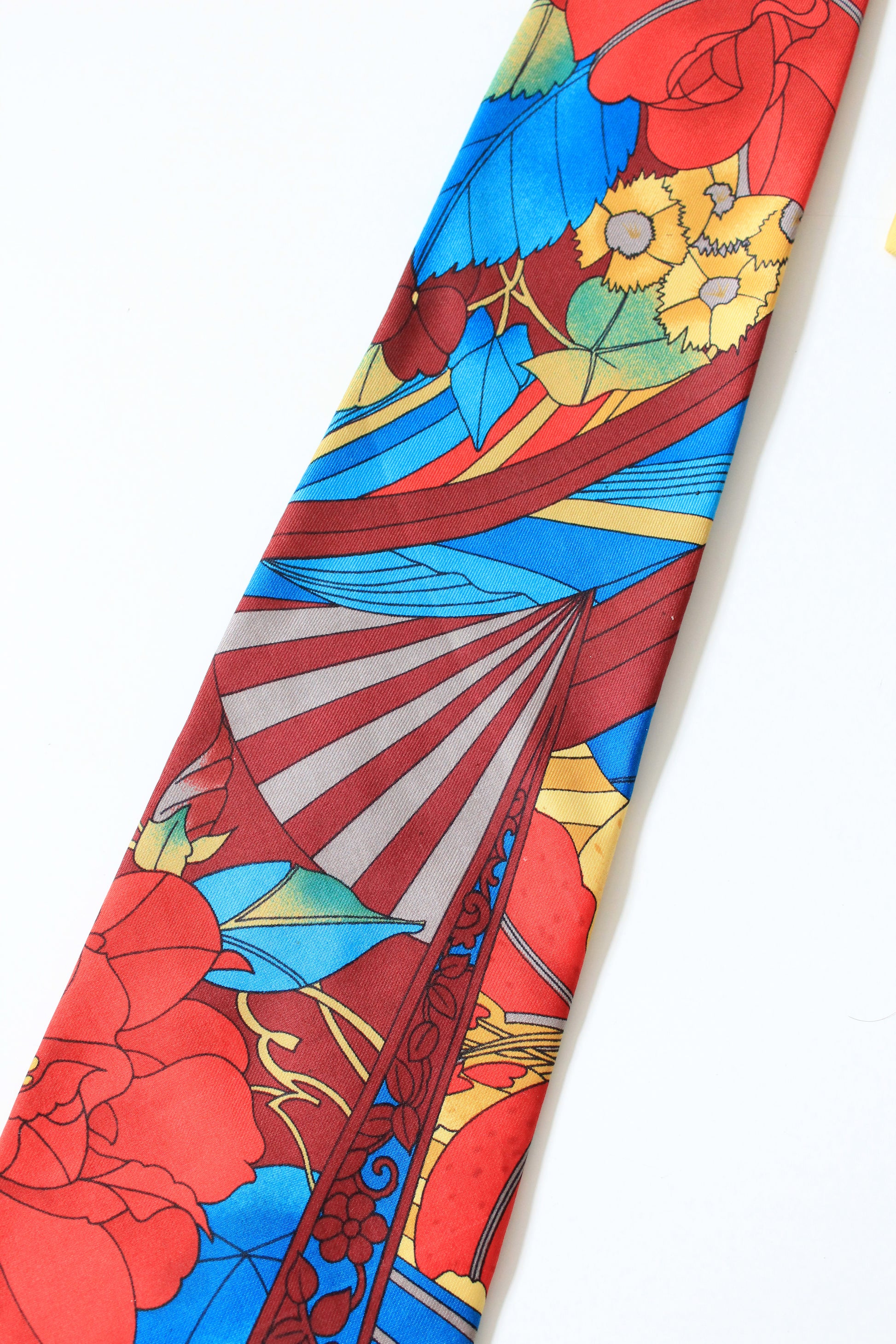 1990s Kenzo Bold Multicoloured Silk Designer Tie 